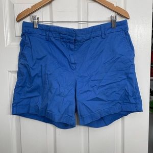 Blue cotton blend shorts